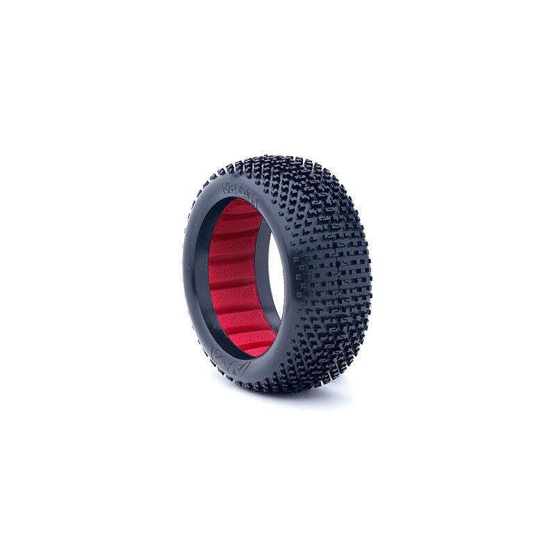 AKA Products 1/8 Buggy I-Beam Medium LW Tire w/ Red Insert (2) – image 5
