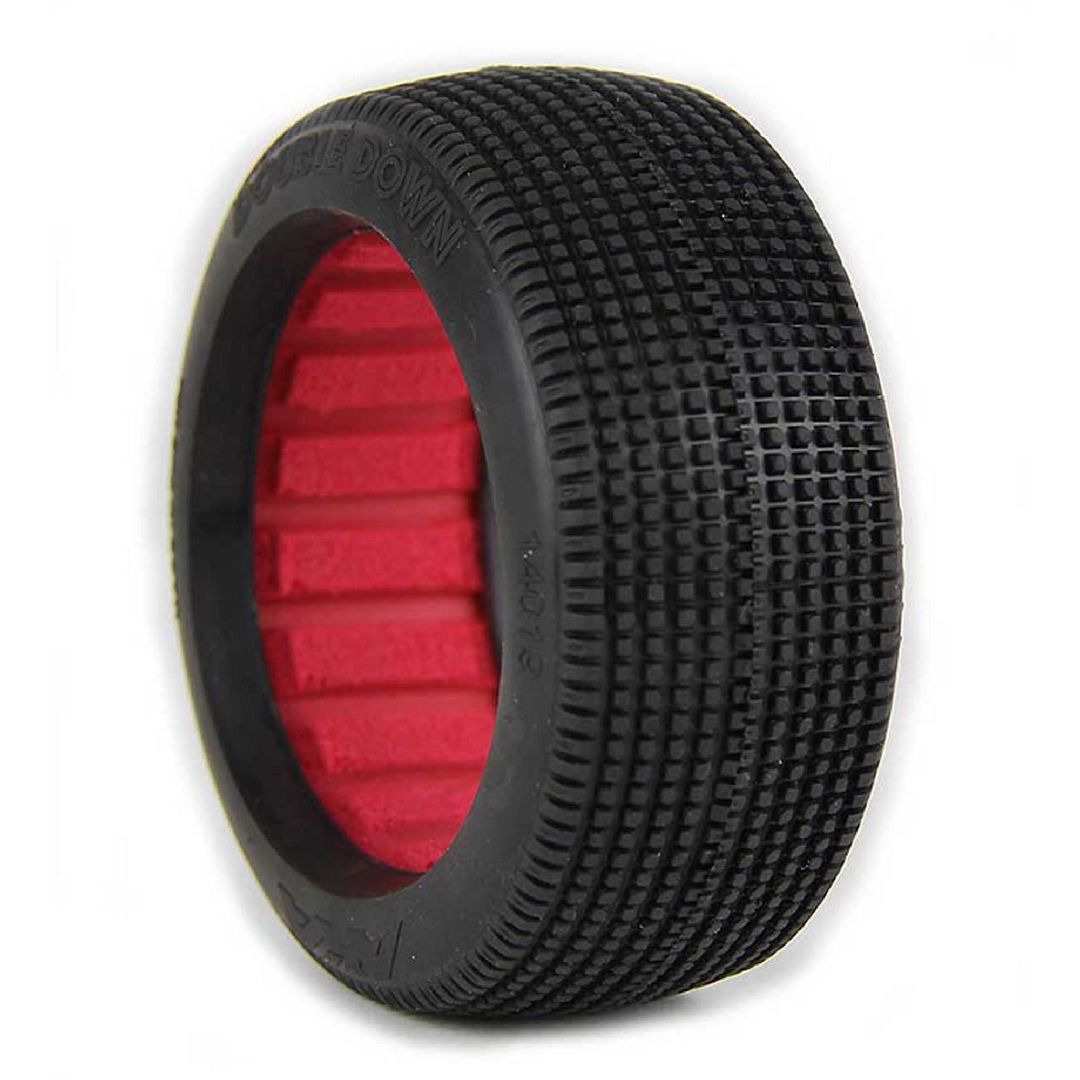 AKA Products 1/8 Buggy Double Down Med LW Tire w/Red Insert(2) – image 2