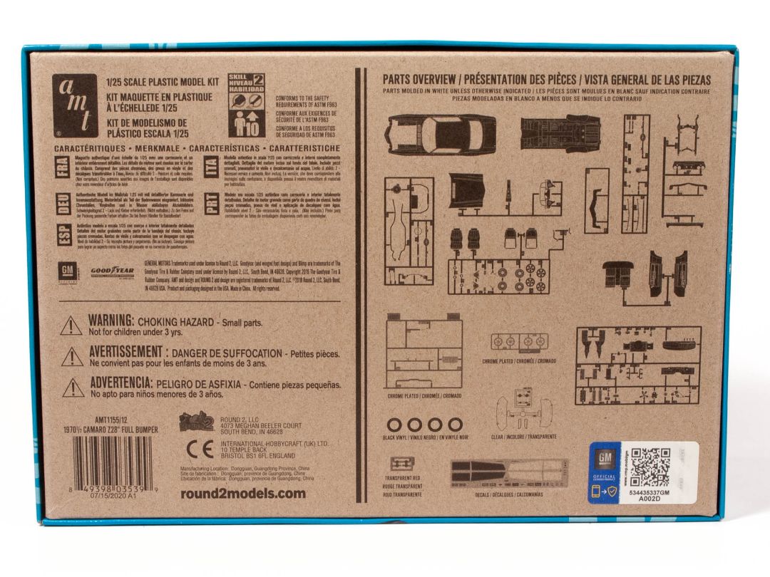 AMT 1970 Camaro Z28 "Full Bumper" 1/25 Model Kit (Level 2) – image 2