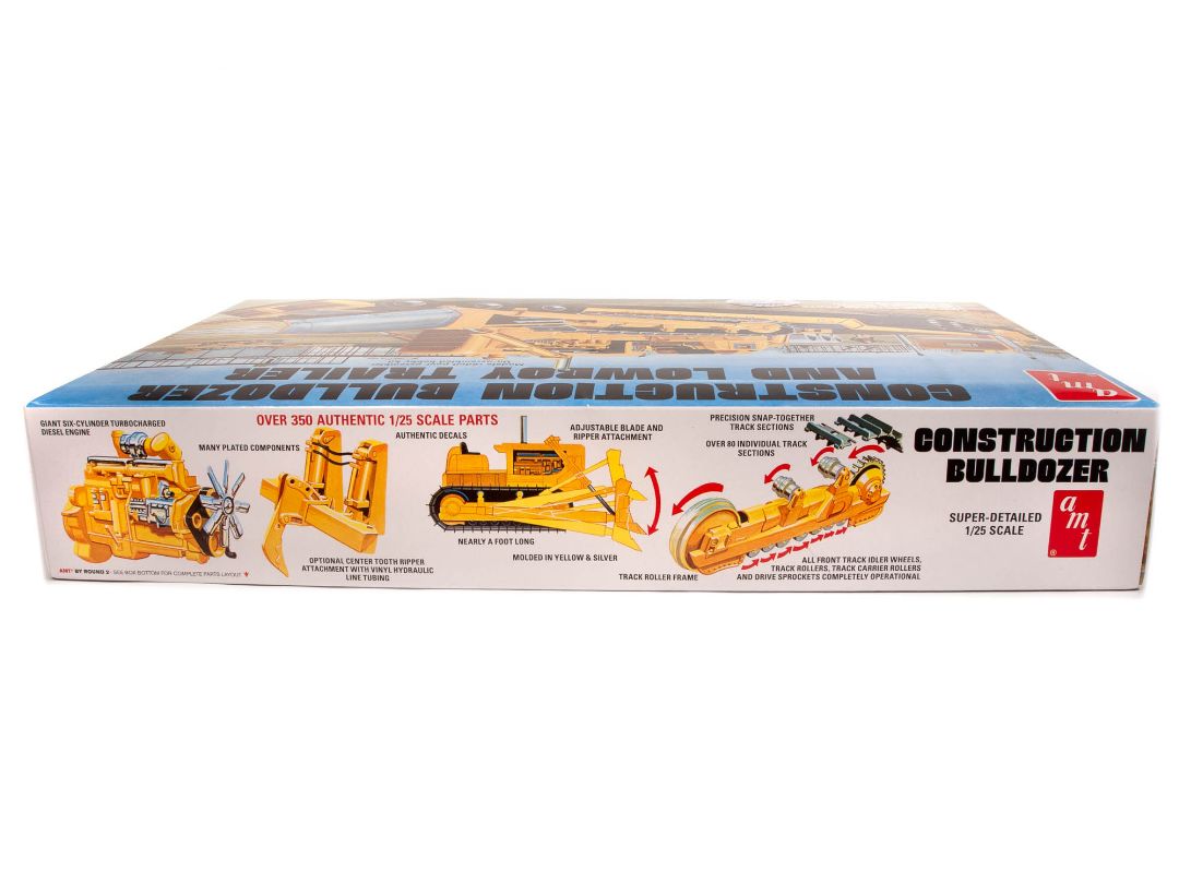 AMT Lowboy Trailer & Bulldozer Combo 1/25 Model Kit (Level 3) – image 4