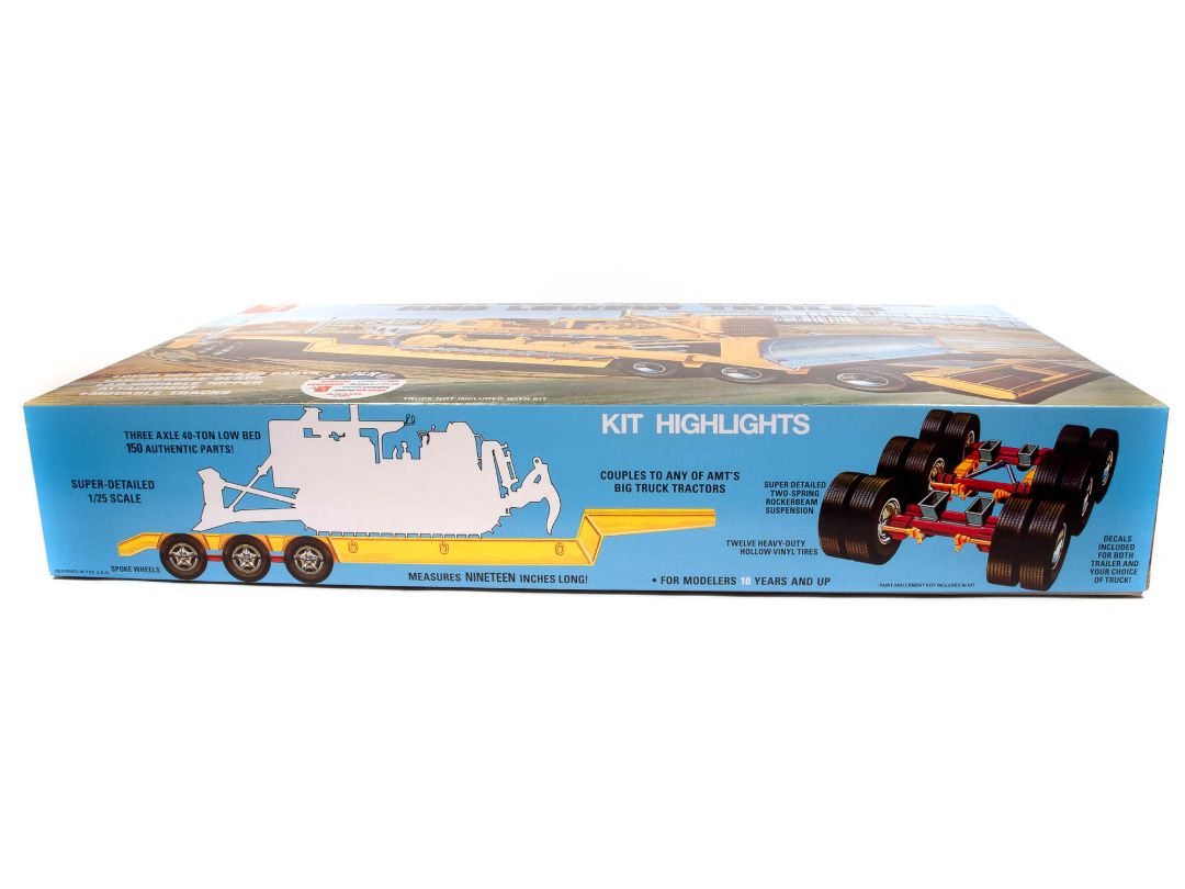 AMT Lowboy Trailer & Bulldozer Combo 1/25 Model Kit (Level 3) – image 5