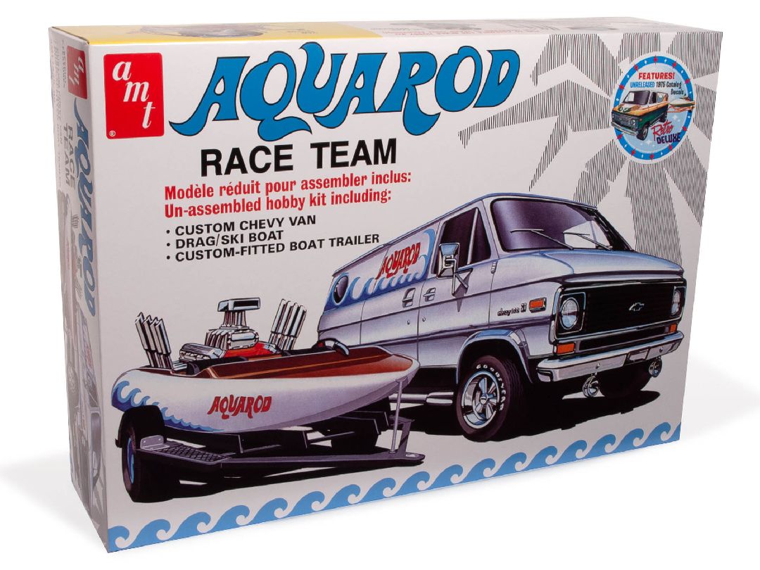 AMT 1/25 Aqua Rod Race Team 1975 Chevy Van, Race Boat & Trailer – image 3