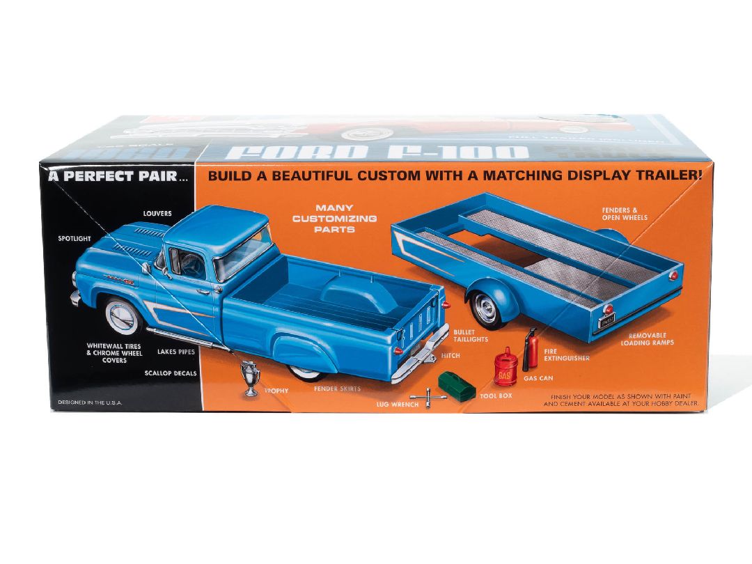 AMT 1/25 1960 Ford F-100 Pickup With Trailer (New Tooling) – image 8