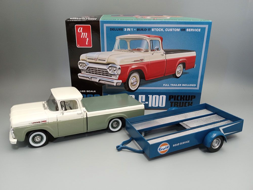 AMT 1/25 1960 Ford F-100 Pickup With Trailer (New Tooling) – image 9