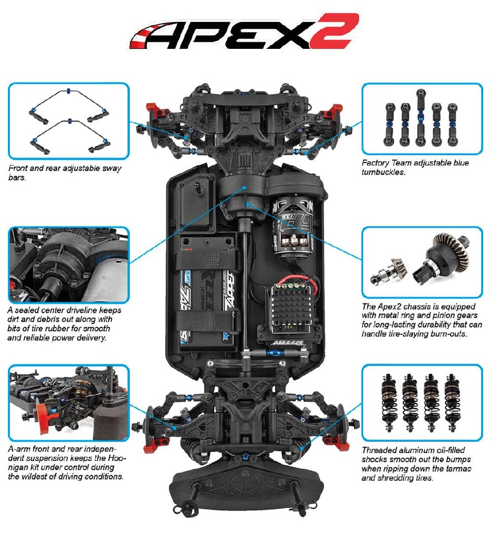 Team Associated 1/10 Apex2 4x4 RTR - Hoonitruck thumbnail 2