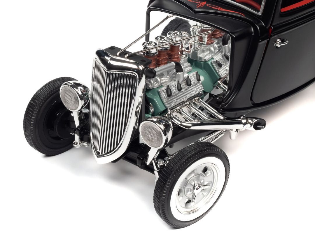 Auto World 1/18 1934 Ford 3 Window Coupe High Boy Hot Rod - Blk – image 8