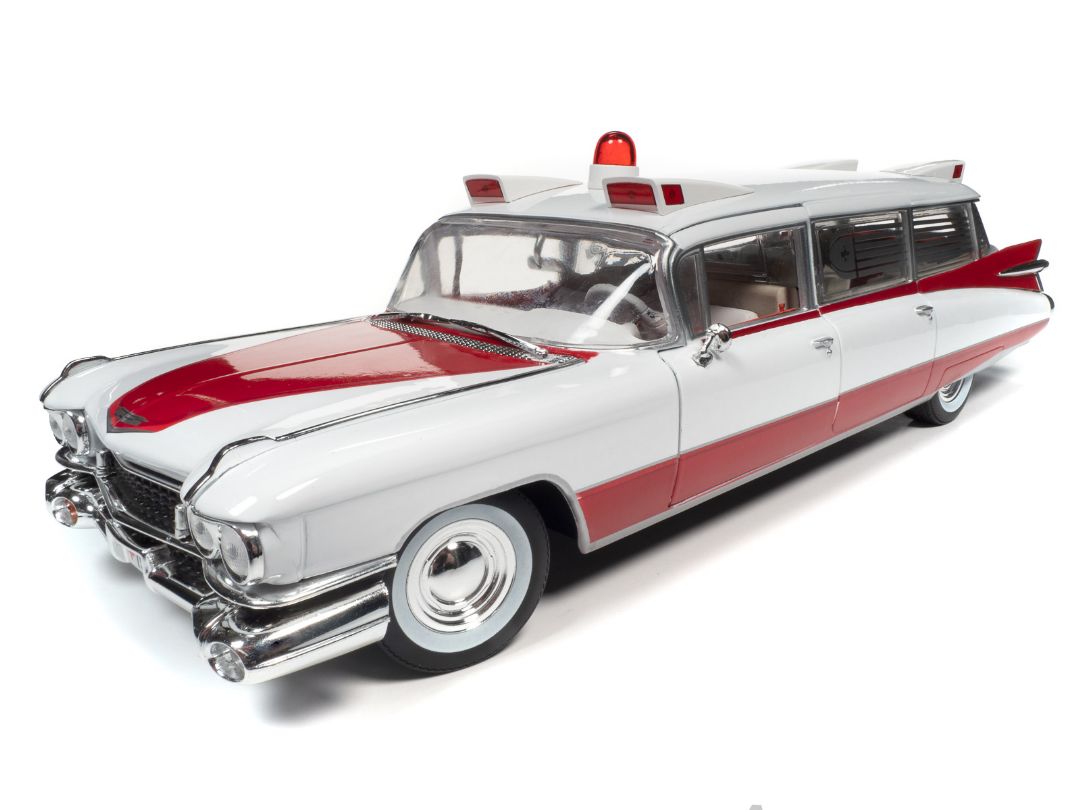 Auto World 1/18 1959 Cadillac Eldorado Ambulance - White & Red – image 2