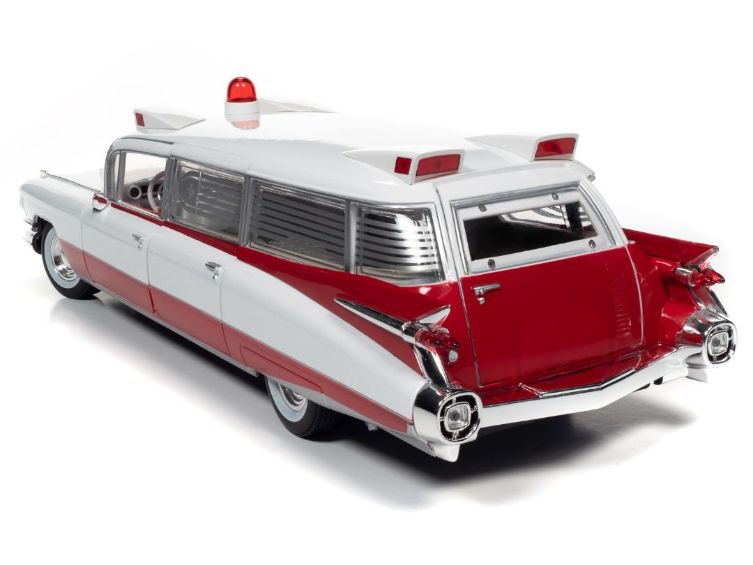 Auto World 1/18 1959 Cadillac Eldorado Ambulance - White & Red – image 5