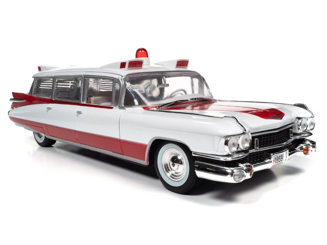 Auto World 1/18 1959 Cadillac Eldorado Ambulance - White & Red – image 7