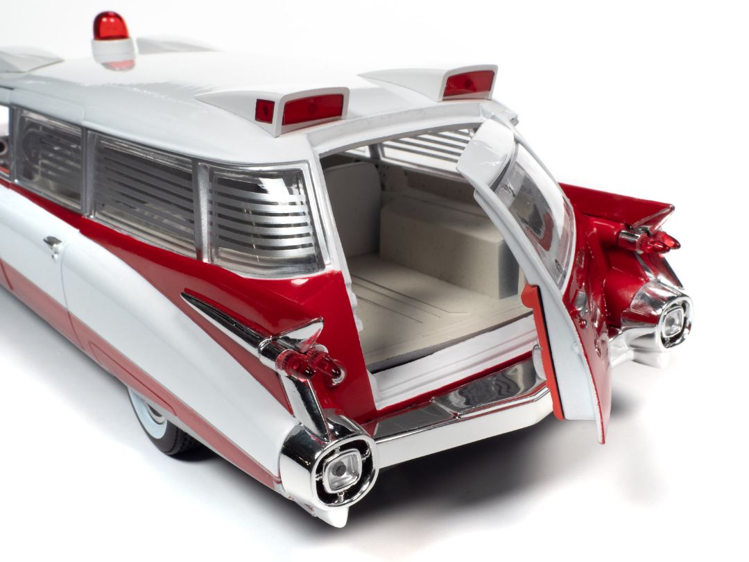 Auto World 1/18 1959 Cadillac Eldorado Ambulance - White & Red – image 9