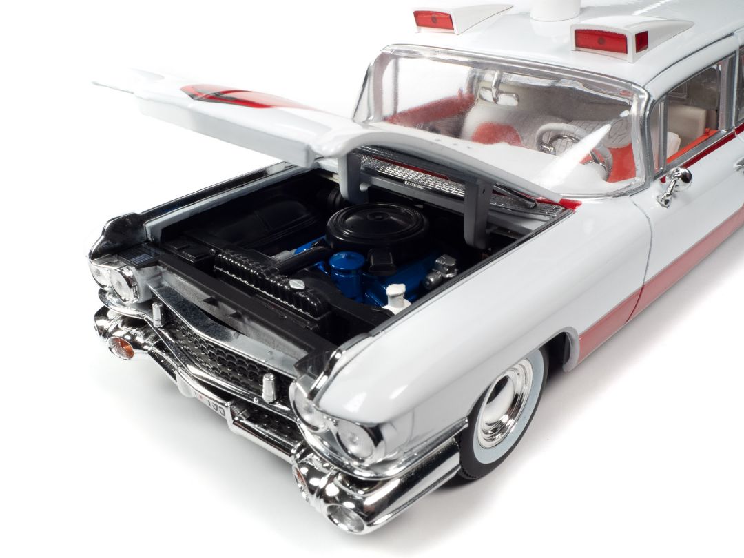 Auto World 1/18 1959 Cadillac Eldorado Ambulance - White & Red – image 10