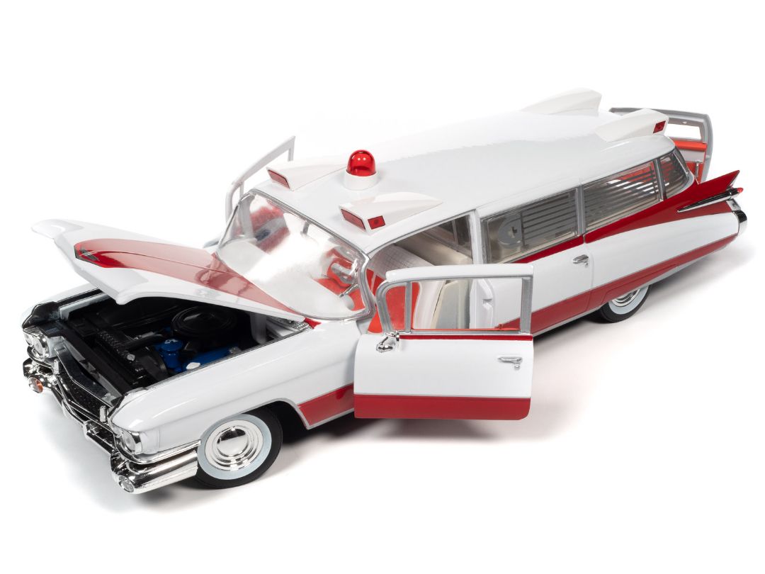 Auto World 1/18 1959 Cadillac Eldorado Ambulance - White & Red – image 11