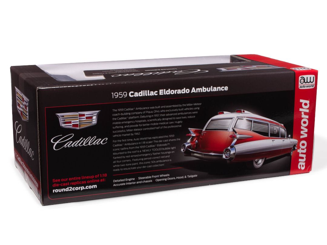 Auto World 1/18 1959 Cadillac Eldorado Ambulance - White & Red – image 12