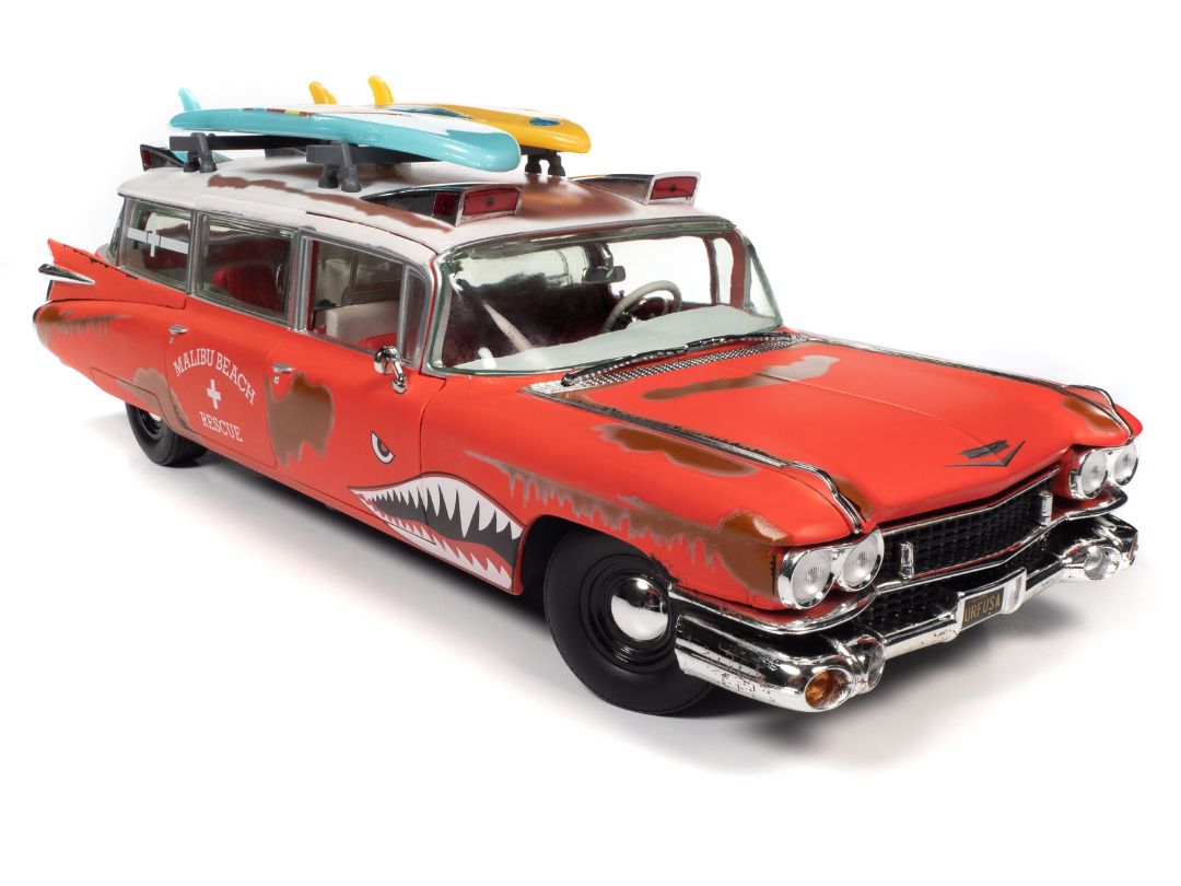 Auto World 1/18 1959 Cadillac Eldorado Ambulance Surf Shark – image 2