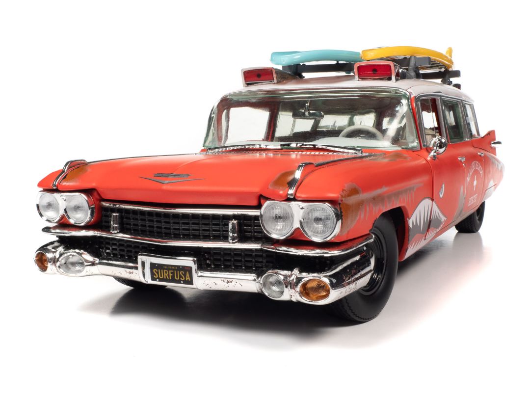 Auto World 1/18 1959 Cadillac Eldorado Ambulance Surf Shark – image 5