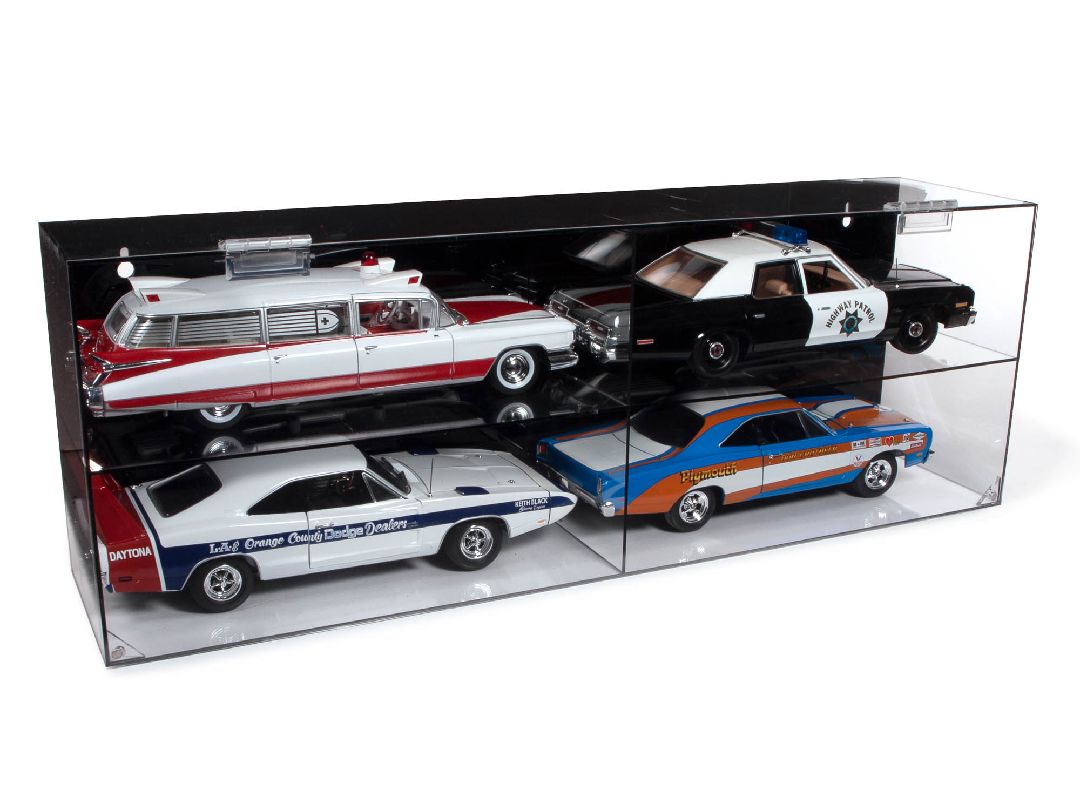 Auto World 1/18-4 Car Acrylic Display Case-Clear With Black Back – image 2
