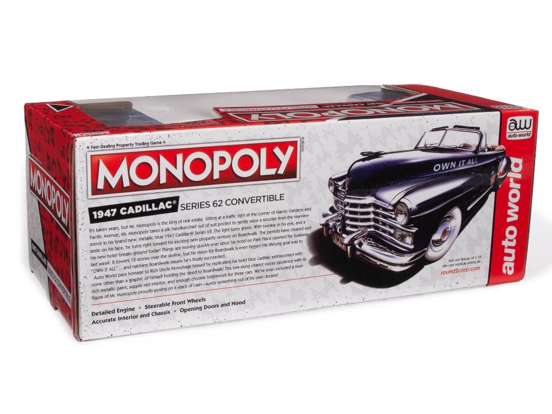 Auto World 1/18 Monopoly 1947 Cadillac Convertible with Figure – image 2