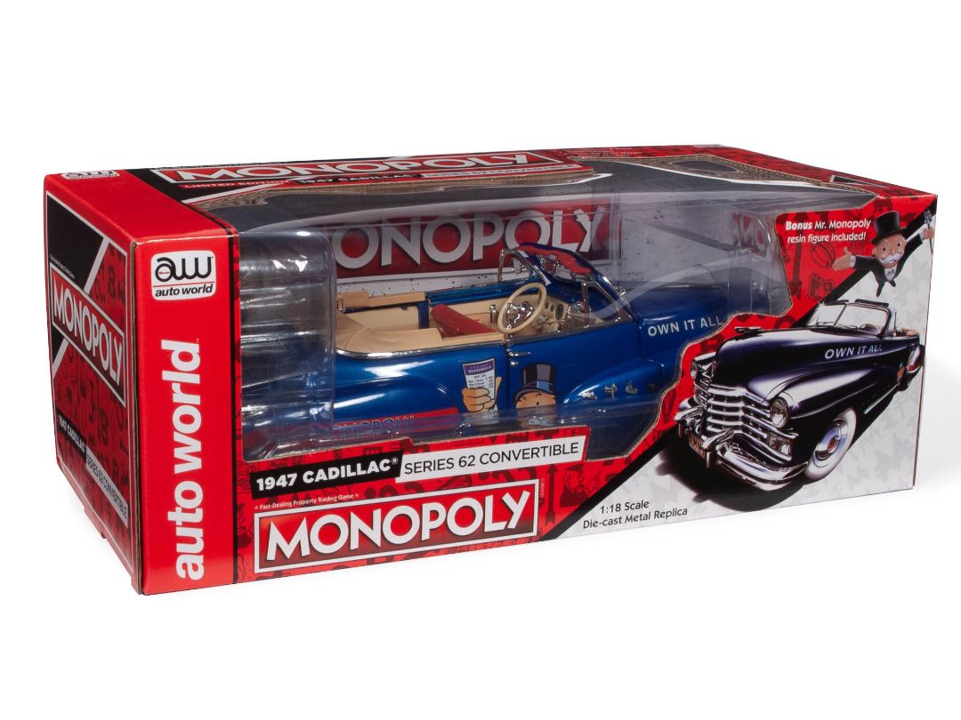 Auto World 1/18 Monopoly 1947 Cadillac Convertible with Figure – image 3