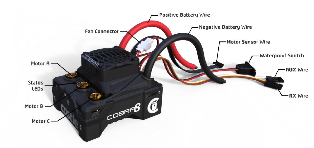 Castle Creations Cobra 8 ESC w/Limited Edition Gold 2200KV V2 thumbnail 3