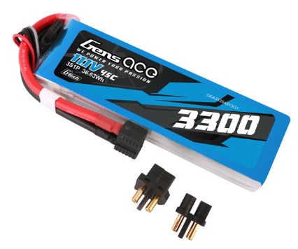 Gens Ace G-Tech 3300mAh 3S 11.1V 45C LiPo EC3 & Deans Adapter – image 2