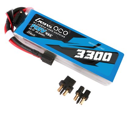 Gens Ace G-Tech 3300mAh 4S 14.8V 45C LiPo EC3 & Deans Adapter thumbnail 1