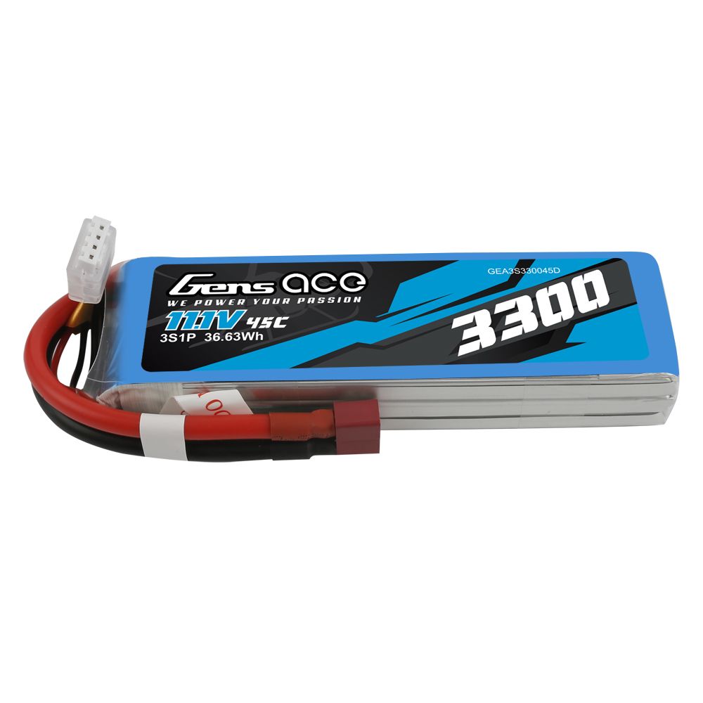Gens Ace 3S 3300mAh 45C LiPo Battery - Deans Plug – image 3
