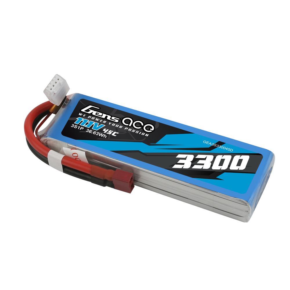 Gens Ace 3S 3300mAh 45C LiPo Battery - Deans Plug – image 4