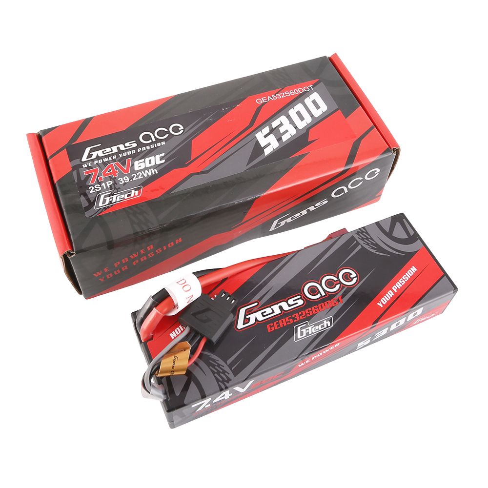 Gens Ace G-Tech 5300mAh 2S1P 7.4V 60C HardCase LiPo w/Deans Plug – image 5