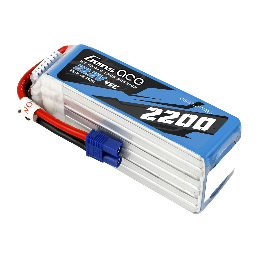 Gens Ace 6S 2200mAh 45C LiPo Battery - EC3 Plug – image 4