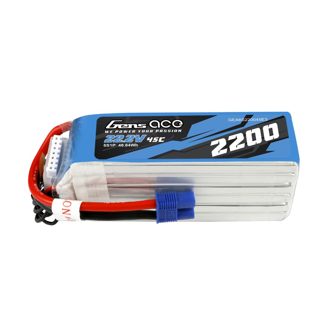 Gens Ace 6S 2200mAh 45C LiPo Battery - EC3 Plug – image 2