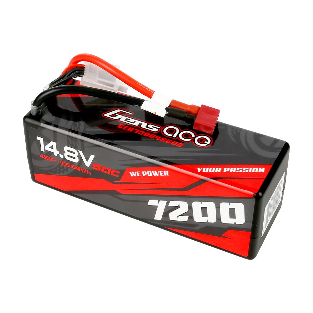 Gens Ace 4S 7200mAh 60C Hard Case LiPo Battery - Deans Plug – image 4