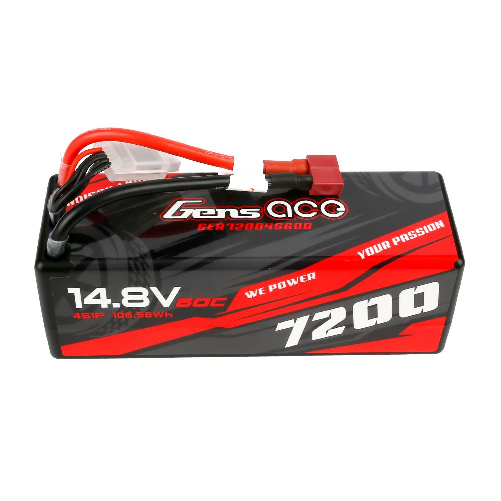 Gens Ace 4S 7200mAh 60C Hard Case LiPo Battery - Deans Plug – image 5
