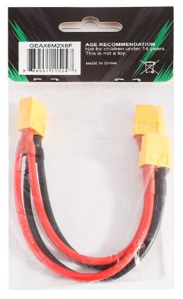 Gens Ace XT60 Male to 2x XT60 Female Adapter, AWG#14 150mm – image 2