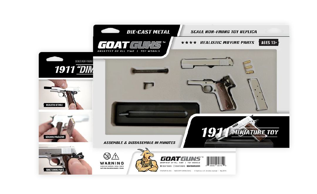 GoatGuns 1911 Metal Diecast Model Assembly Kit - Silver thumbnail 2