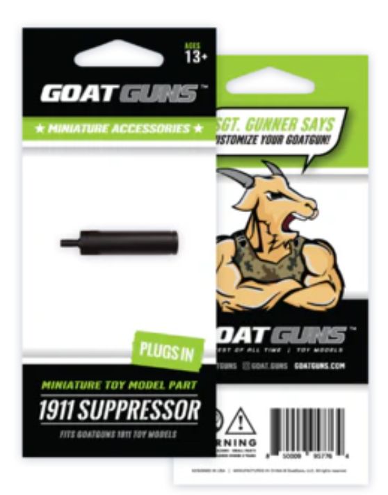 GoatGuns Diecast Metal suppressor for 1911. Plugs in - Black – image 2