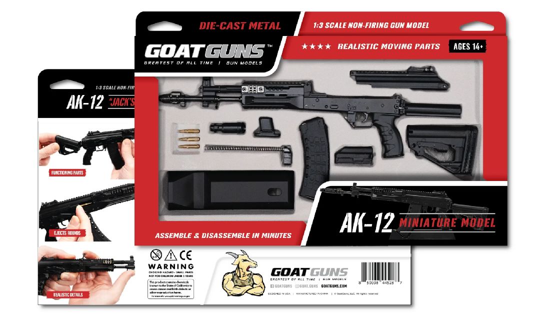 GoatGuns AK12 Metal Diecast Model Assembly Kit - Flat Black – image 2