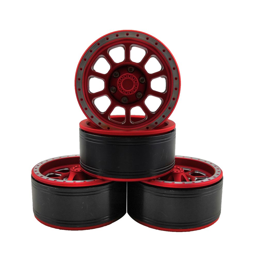 Hobby Details 1.9" Aluminum Wheels - Ten (4) (Red) – image 3