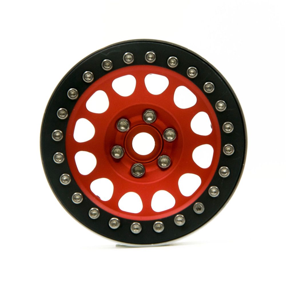 Hobby Details 1.9" Aluminum Wheels - M105 Red(4)(Black Ring) – image 2