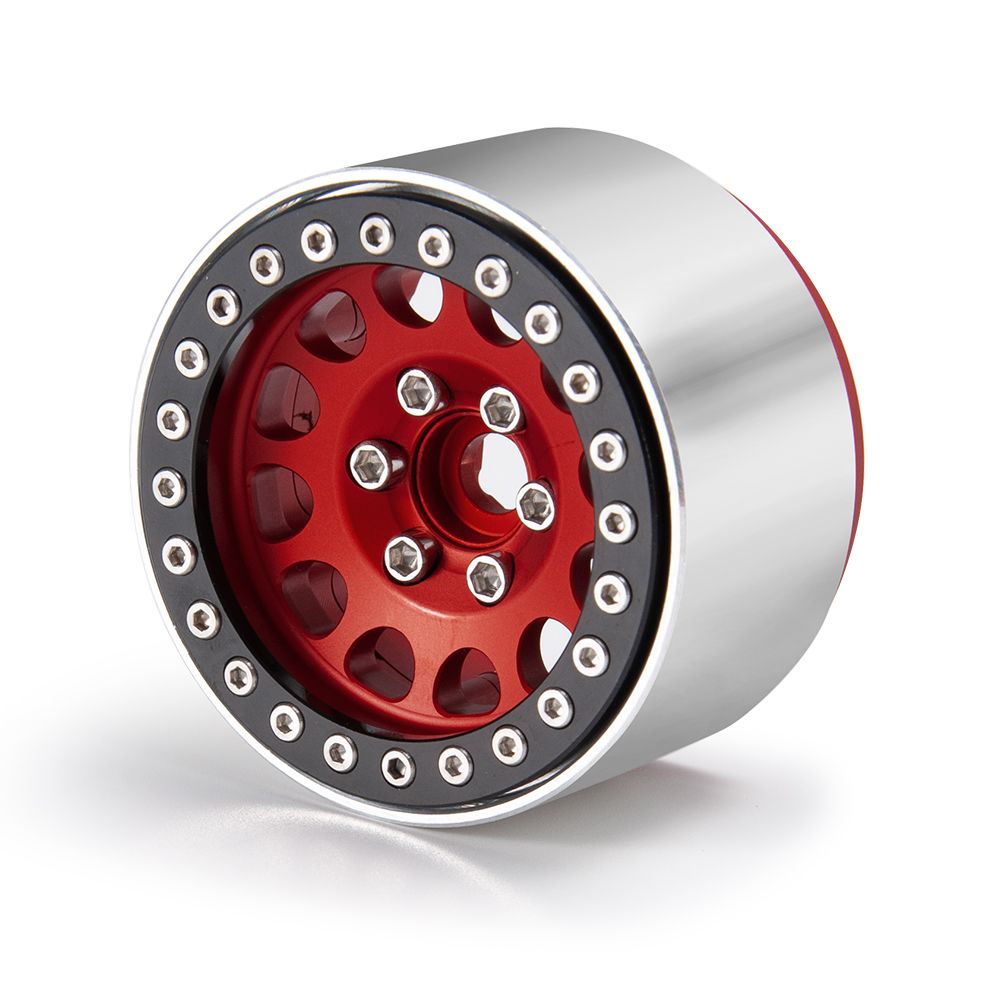 Hobby Details 1.9" Aluminum Wheels - M105 Red(4)(Black Ring) – image 3