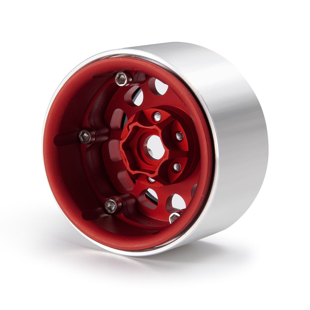 Hobby Details 1.9" Aluminum Wheels - M105 Red(4)(Black Ring) – image 4