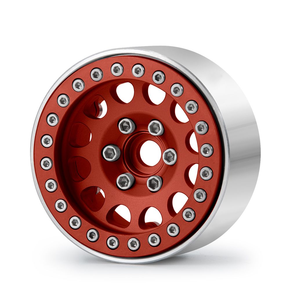 Hobby Details 1.9" Aluminum Wheels - M105 Red(4)(Red Ring) – image 2