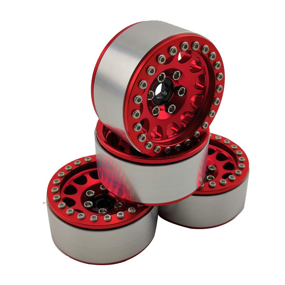 Hobby Details 1.9" Aluminum Wheels - M105 Red(4)(Red Ring) – image 4