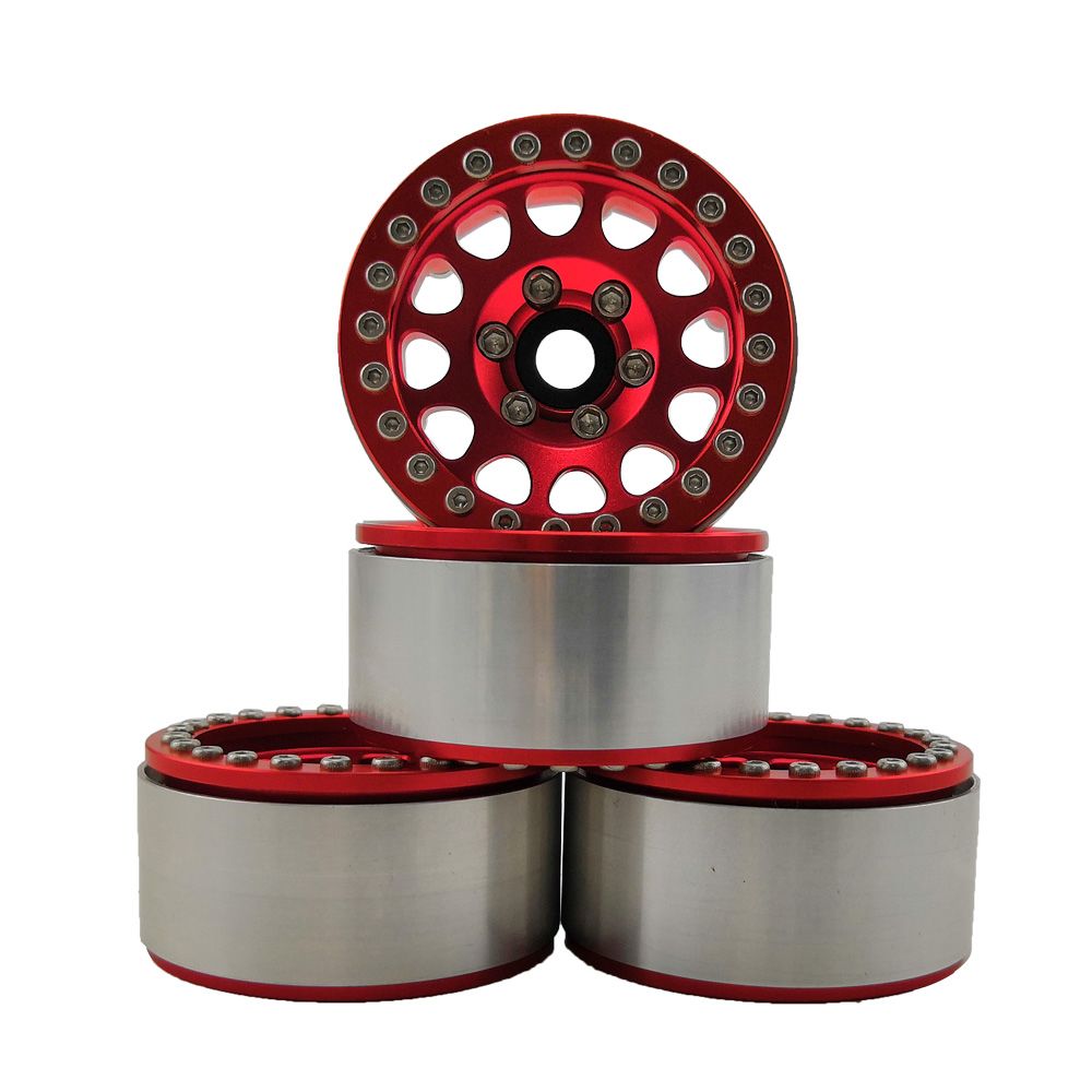 Hobby Details 1.9" Aluminum Wheels - M105 Red(4)(Red Ring) – image 5