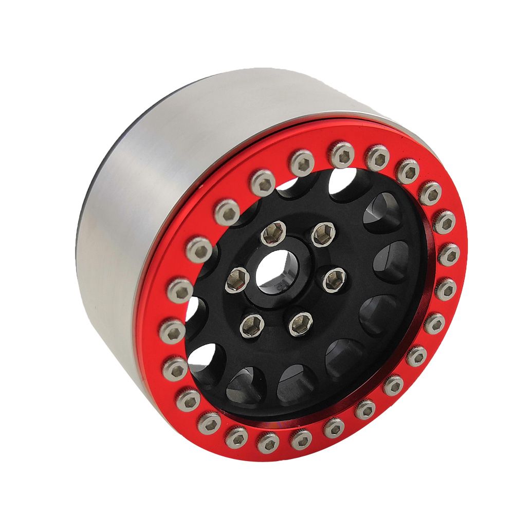 Hobby Details 1.9" Aluminum Wheels - M105 Black(4)(Red Ring) – image 3