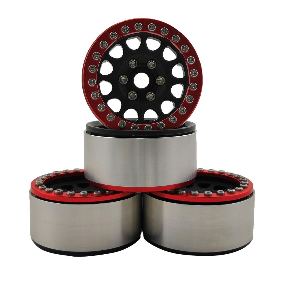 Hobby Details 1.9" Aluminum Wheels - M105 Black(4)(Red Ring) – image 2