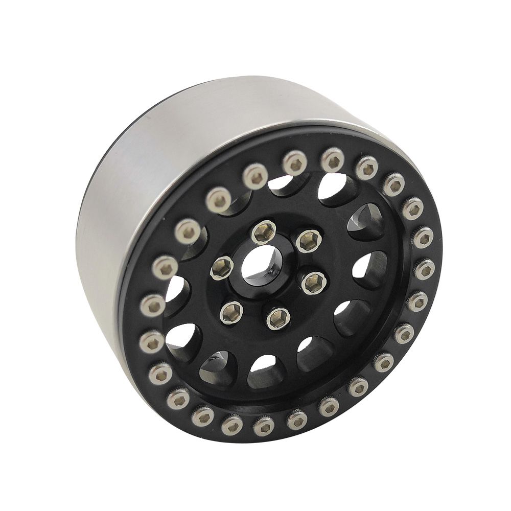 Hobby Details 1.9" Aluminum Wheels - M105 Black(4)(Black Ring) – image 2