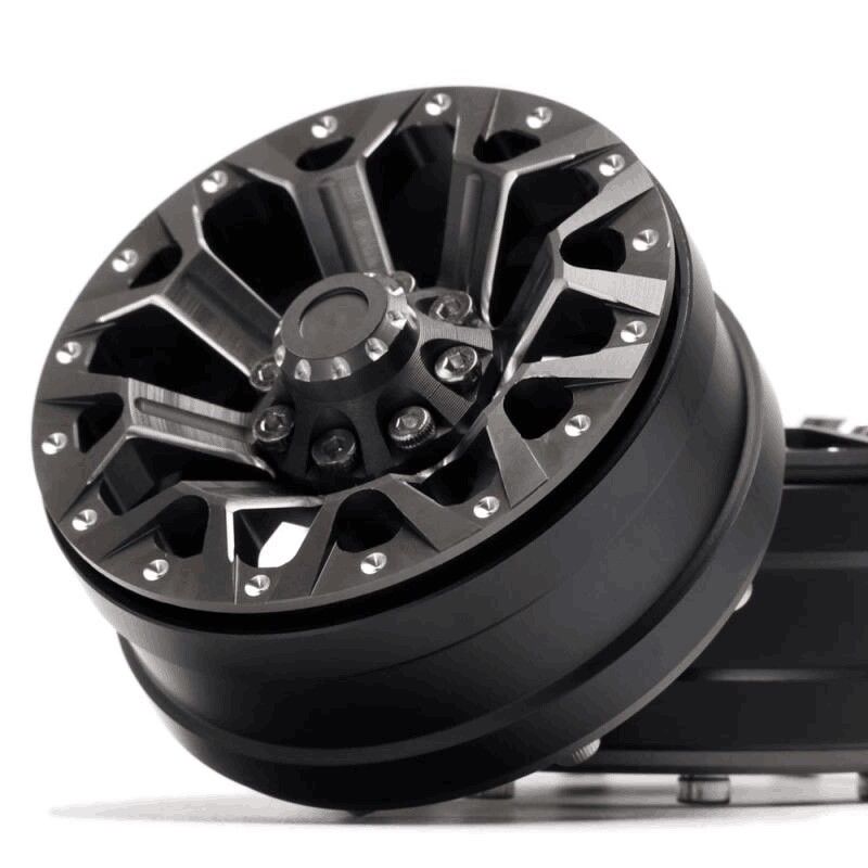 Hobby Details 1.9" Aluminum Wheels - Y Style (4) (Black) – image 2