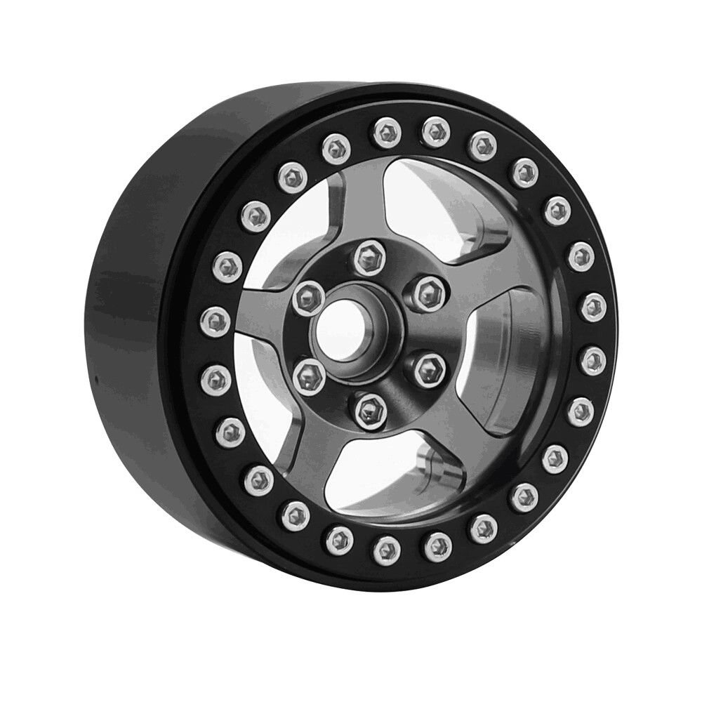 Hobby Details 1.9" Aluminum Wheels - 5 Stars (4)(Black Ti) – image 3