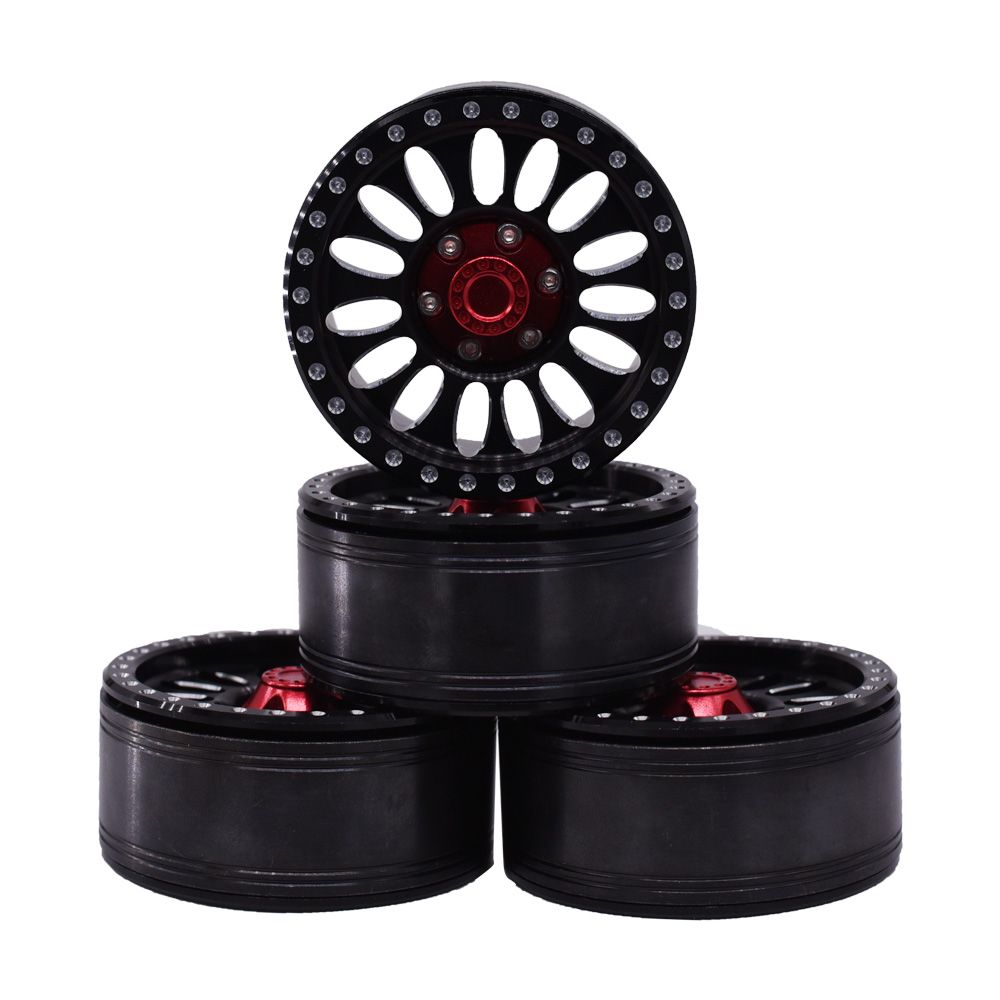 Hobby Details 1.9" Aluminum Wheels - Flower Black (4) – image 2