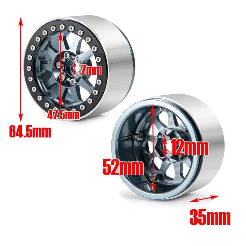 Hobby Details 2.2" AL Water-Hollow Beadlock Wheels - Orange (4) – image 2